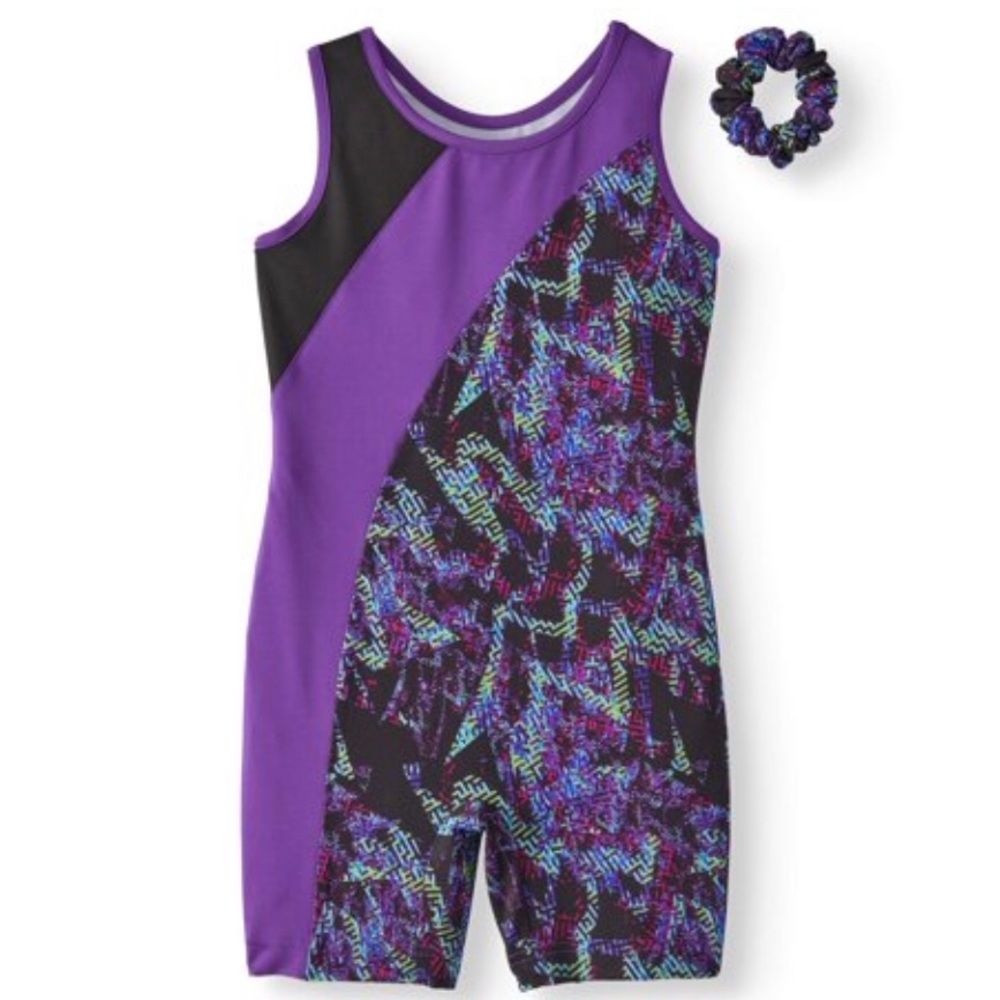 💜Danskin Now Girls Dance & Gymnastics Unitard Size:XXL(18)